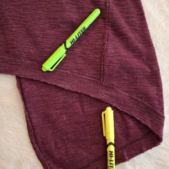 We The Free Mock Neck Top Sz S Slit Back Relaxed Fit Baselayer Boho Langelook - Picture 16 of 16